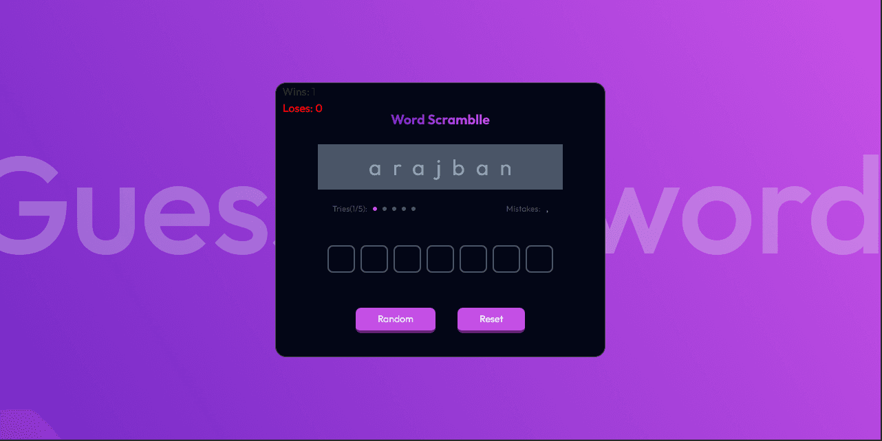 Preview image of Guess the Word Game